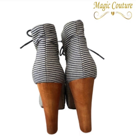 Havana Last Jeffrey Campbell Lita Navy White Striped Platform Heels💙🤍💙 - Picture 4 of 12